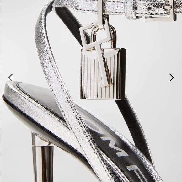TOM FORD
Padlock Metallic Stiletto Sandals 37.5 - Picture 4 of 9